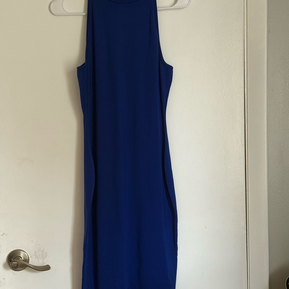 Elegant Blue Sleeveless Dress